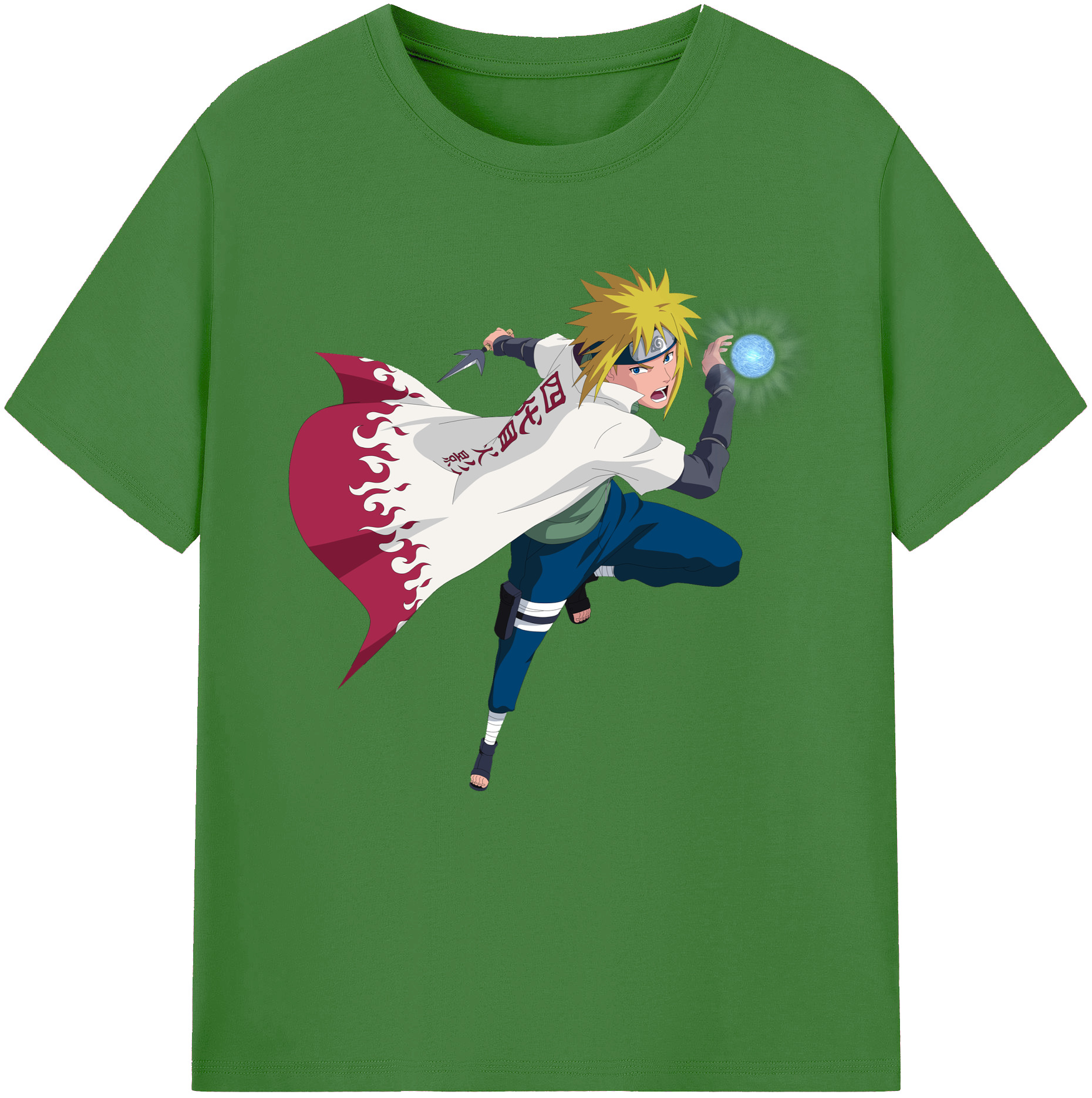 （画像用） NARUTO -ナルト- 波風 ミナト Namikaze Minato レディースカジュアルプリントTシャツ（綿100％）